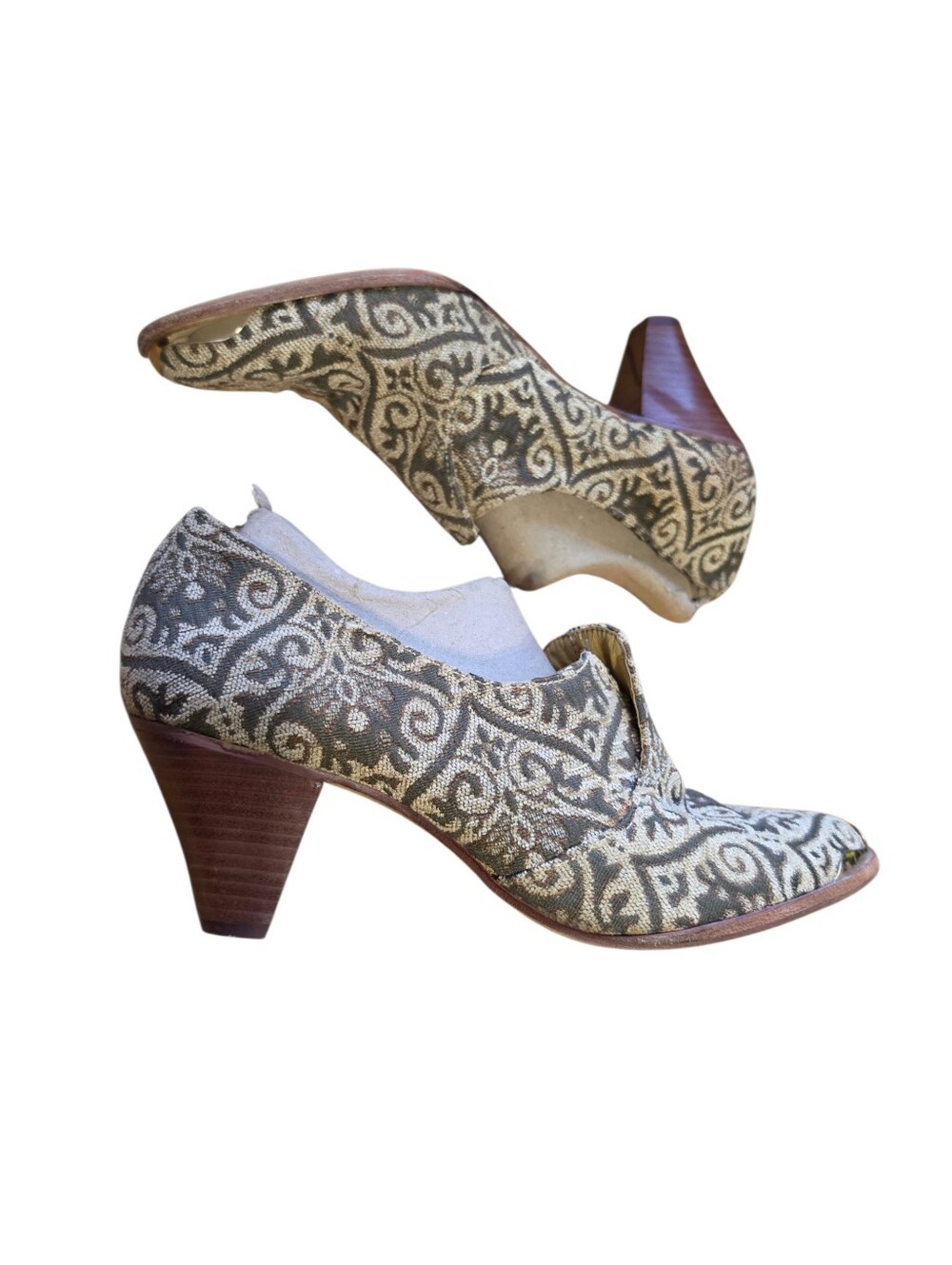 Latigo Brocade Tapestry Heels 10 Victorian Edwardian Revival Whimsigoth Box 16